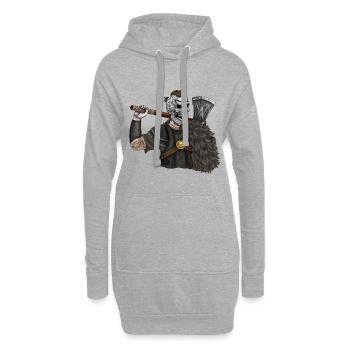 Wikinger, Odin, Thor, Wallhalla, Berserker - Hoodie-Kleid - Grau meliert - Vorne