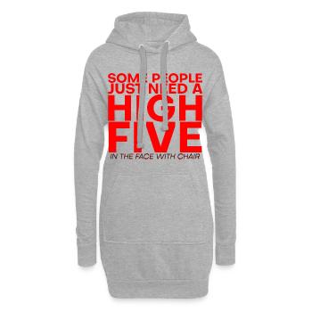 Some People Need A High Five In The Face 3 - Hoodie-Kleid - Grau meliert - Vorne