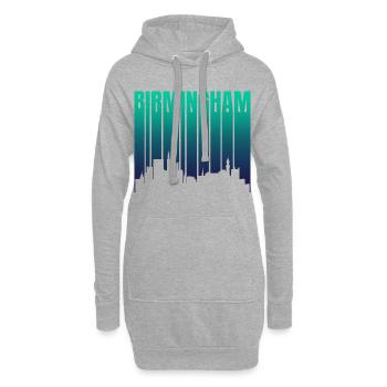 Birmingham Skyline Gradient - Hoodie Dress - heather grey - Front