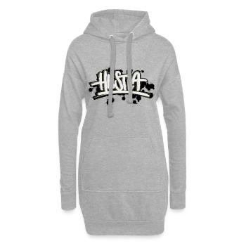 Hustla Graffiti Schriftzug  - Hoodie-Kleid - Grau meliert - Vorne