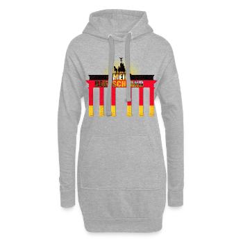 Allemagne Porte de Brandebourg Or Rouge Noir - Sweat-shirt à capuche long Femme - gris chiné - Devant