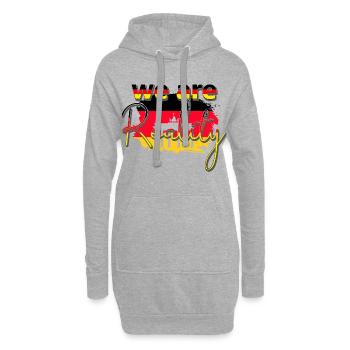 Wir sind Realität - Brandenburger Tor - Hoodie-Kleid - Grau meliert - Vorne