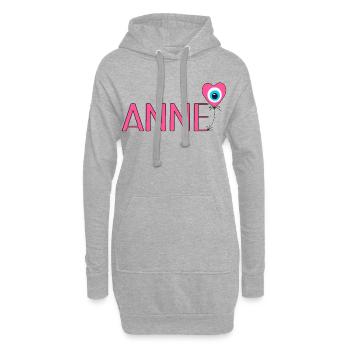 Anne mit Nazar Luftballon - Hoodie-Kleid - Grau meliert - Vorne