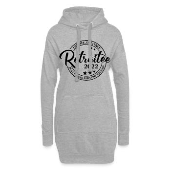 Libérée Délivrée Retraitée 2022 Je ne travaillerai - Sweat-shirt à capuche long Femme - gris chiné - Devant