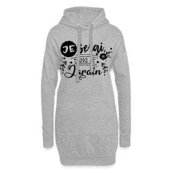 Je serai dans le jardin - Sweat-shirt à capuche long Femme - gris chiné - Devant