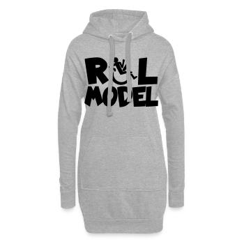 Jeder Rollstuhlfahrer ist ein Vorbild * - Hoodie-Kleid - Grau meliert - Vorne