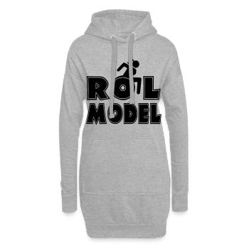 Jeder Rollstuhlfahrer ist ein Vorbild. Ehefrau* - Hoodie-Kleid - Grau meliert - Vorne