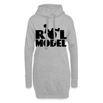 Modèle # - Sweat-shirt à capuche long Femme - gris chiné - Devant