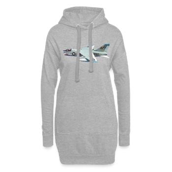 A-7 Corsair II - Sweat-shirt à capuche long Femme - gris chiné - Devant
