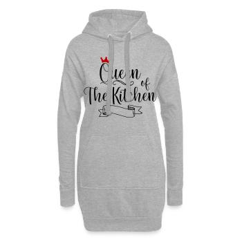 Reine de la cuisine - Sweat-shirt à capuche long Femme - gris chiné - Devant