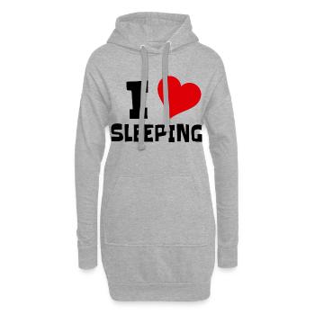Ich liebe es zu schlafen # - Hoodie-Kleid - Grau meliert - Vorne