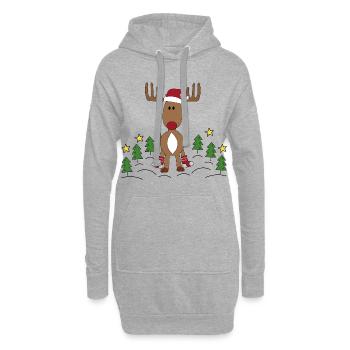 Design zu Weihnachten - Hoodie-Kleid - Grau meliert - Vorne