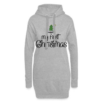Mon premier Noël - Sweat-shirt à capuche long Femme - gris chiné - Devant