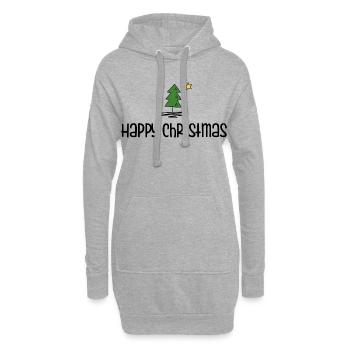 Happy Christmas - Hoodie-Kleid - Grau meliert - Vorne