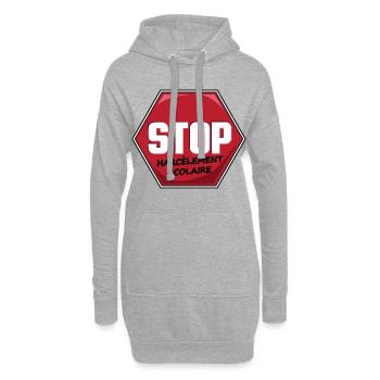 Stop Harcèlement Scolaire - Sweat-shirt à capuche long Femme - gris chiné - Devant