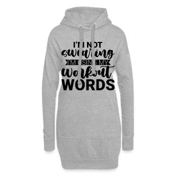Je ne jure pas que j’utilise mes mots d’entraînement 2 - Sweat-shirt à capuche long Femme - gris chiné - Devant