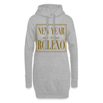 New Year My Time Rolexo – Luxury Statement - Hoodie-Kleid - Grau meliert - Vorne