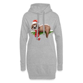 Faultier Weihnachten Weihnachtsbaum - Hoodie-Kleid - Grau meliert - Vorne