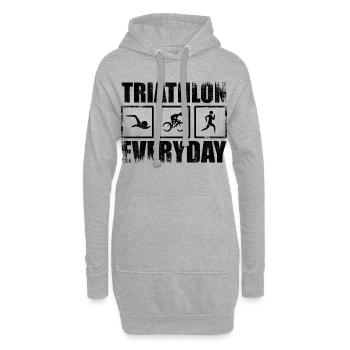 Triathlon au quotidien - Sweat-shirt à capuche long Femme - gris chiné - Devant
