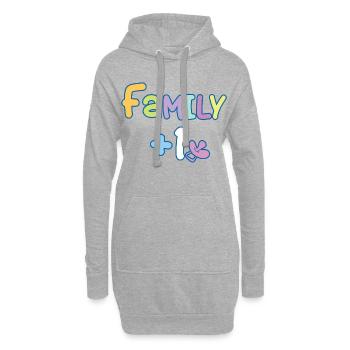 Familie Plus eins - Hoodie-Kleid - Grau meliert - Vorne