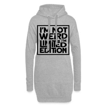 Ich bin nicht komisch, ich bin eine limitierte Auflage * - Hoodie-Kleid - Grau meliert - Vorne