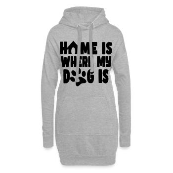 La maison est l’endroit où se trouve mon chien # - Sweat-shirt à capuche long Femme - gris chiné - Devant