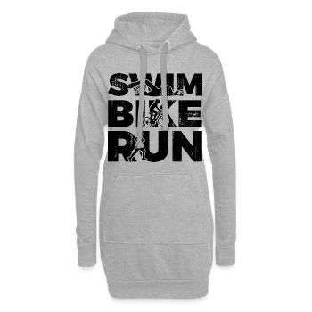 Schwimmen Radfahren Laufen - Hoodie-Kleid - Grau meliert - Vorne