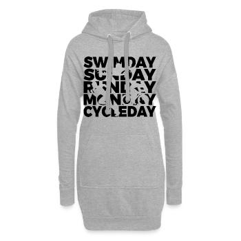 Triathlon Woche - Hoodie-Kleid - Grau meliert - Vorne