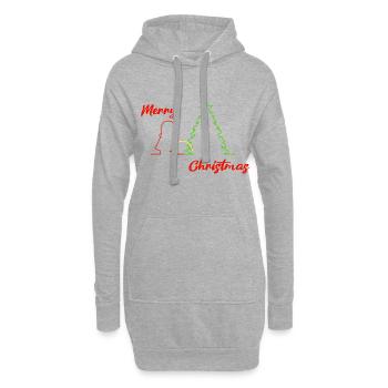 Santa peeing, Merry Christmas, Christmas, colorful - Hoodie Dress - heather grey - Front