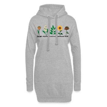 Espèces de fleurs - Sweat-shirt à capuche long Femme - gris chiné - Devant