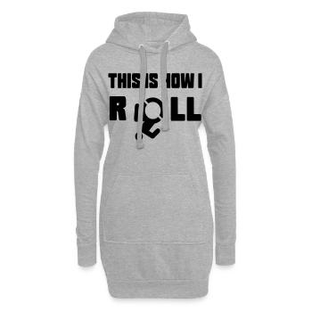 Voici comment je roule mon fauteuil roulant * - Sweat-shirt à capuche long Femme - gris chiné - Devant