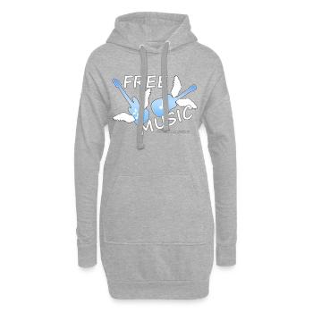 Kostenlose Musik - Hoodie-Kleid - Grau meliert - Vorne