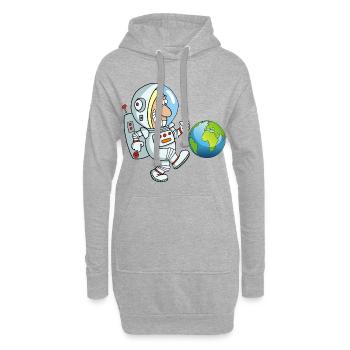 Galaktischer Fußballspieler - Hoodie-Kleid - Grau meliert - Vorne