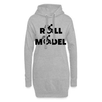 Jeder Rollstuhlfahrer ist ein Vorbild * - Hoodie-Kleid - Grau meliert - Vorne