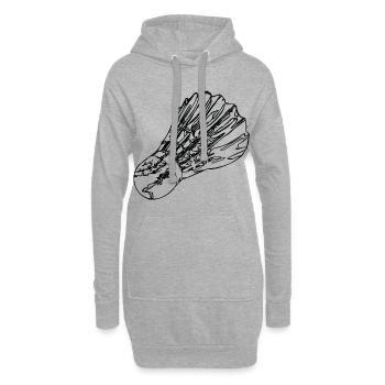 Badminton Federball - Hoodie-Kleid - Grau meliert - Vorne