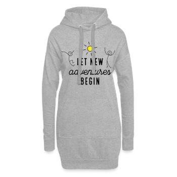 Aventure ou nouveau départ - Sweat-shirt à capuche long Femme - gris chiné - Devant