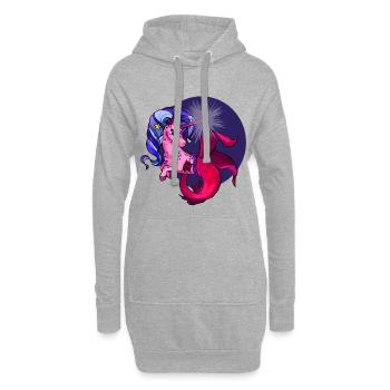 Magischer Meeres-Horn mit Meerjungfrau - Hoodie-Kleid - Grau meliert - Vorne