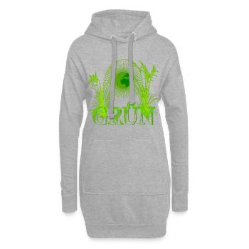 Unser Planet ist Grün wie das Gras-Korn Welt Erde - Hoodie-Kleid - Grau meliert - Vorne