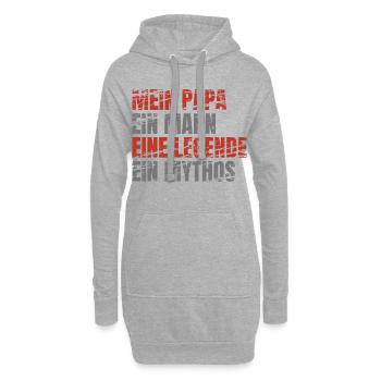 Papa Legende Mythos Grunge - Hoodie-Kleid - Grau meliert - Vorne