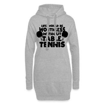 Tischtennis Leidenschaft - Hoodie-Kleid - Grau meliert - Vorne