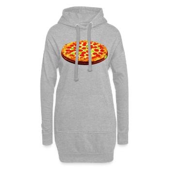 Pizza - Hoodie-Kleid - Grau meliert - Vorne