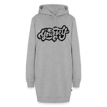 Soyez vous-même - Sweat-shirt à capuche long Femme - gris chiné - Devant