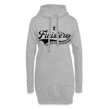 Finistère Terre de légendes avec Hermine - Sweat-shirt à capuche long Femme - gris chiné - Devant