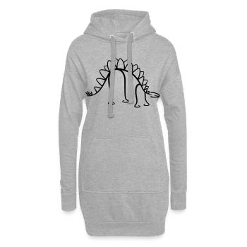 Dinosaure Stegosaurus Dino Line Graphique - Sweat-shirt à capuche long Femme - gris chiné - Devant