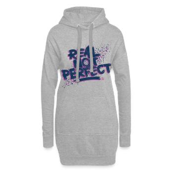 Real not perfect - Sweat-shirt à capuche long Femme - gris chiné - Devant