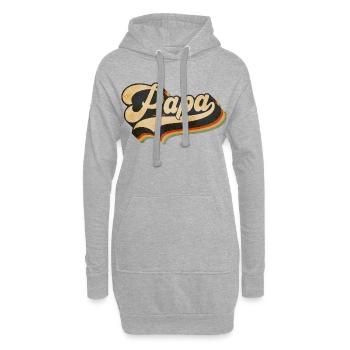 Papa Vintage Script Arc-en-ciel - Sweat-shirt à capuche long Femme - gris chiné - Devant