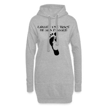 Laisser une trace de son passage (noir) - Sweat-shirt à capuche long Femme - gris chiné - Devant