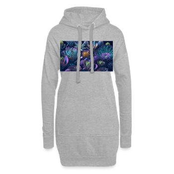 Sukkulenten Echeveria Geschenk - Hoodie-Kleid - Grau meliert - Vorne
