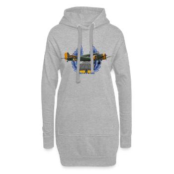 Ju-52 - Hoodie-Kleid - Grau meliert - Vorne