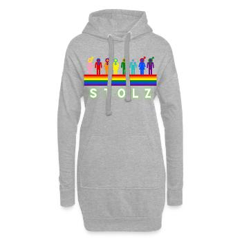 Stolz – Pride Regenbogen LGBTQ Design - Hoodie-Kleid - Grau meliert - Vorne